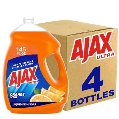 Ajax Ultra Triple Action Liquid Dish Soap, Orange Scent - 145 Fluid Ounce (pack of 4)