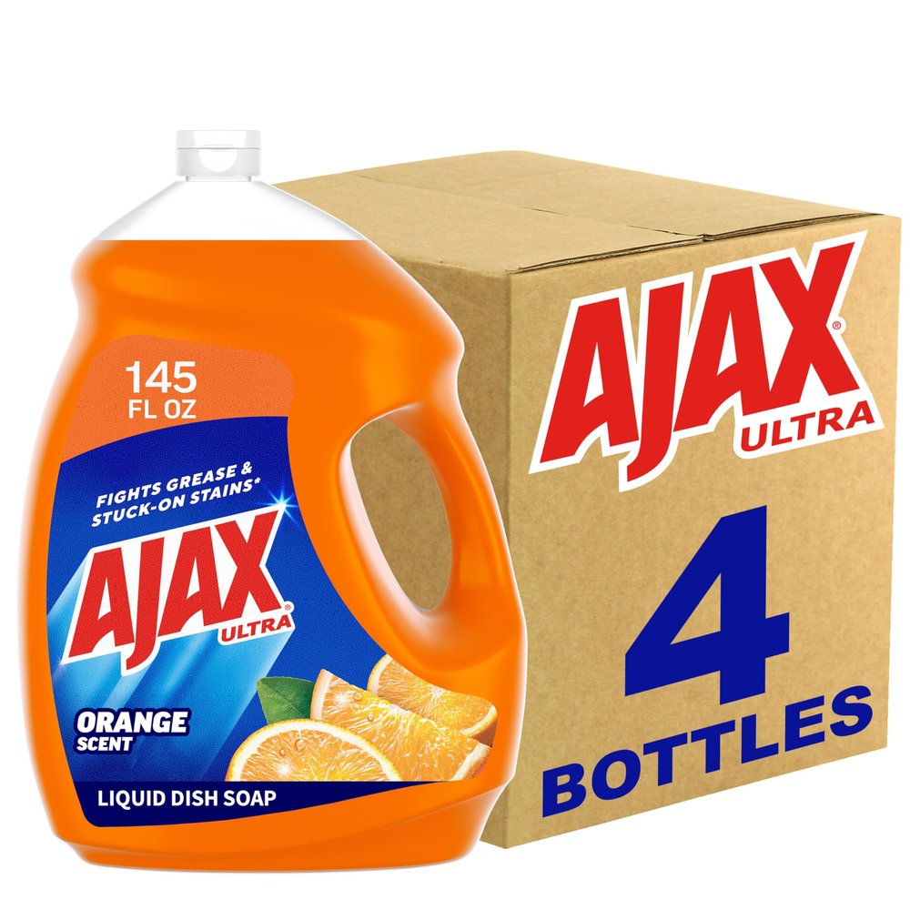 Ajax Ultra Triple Action Liquid Dish Soap, Orange Scent - 145 Fluid Ounce (pack of 4)
