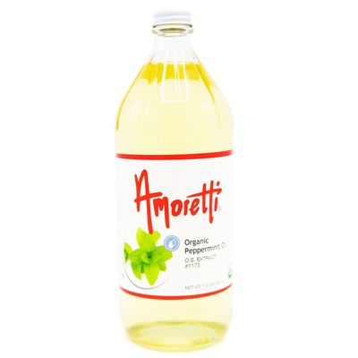 Amoretti - Organic Peppermint Oil Extract Oil Soluble 2 oz - Highly Concentrated & Perfect For Pastry or Savory applications, Preservative Free, Vegan, Kosher Pareve, TTB Approved, Non-GMO