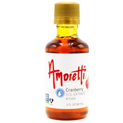 Amoretti - Cranberry Extract Oil Soluble 2 oz - Highly Concentrated & Perfect For Pastry or Savory applications, Preservative Free, Vegan, Kosher Pareve, TTB Approved, Non-GMO