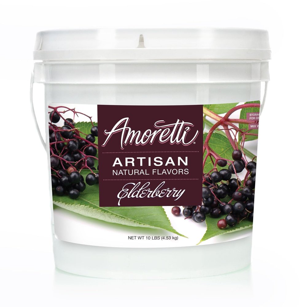 Amoretti - Natural Elderberry Artisan Flavor Paste, 10 lbs, Perfect For Ice Cream, Beverages, Cakes, and more, Preservative Free, Vegan, Gluten Free, No Artificial Sweeteners, Highly Concentrated