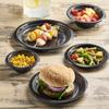 PLASTICPRO 100 PCS Black Plastic Plates Light Weight 7 Inch Plastic Dinner Dessert Appetizer Plates Black Plates Disposable for Party and Wedding view 4