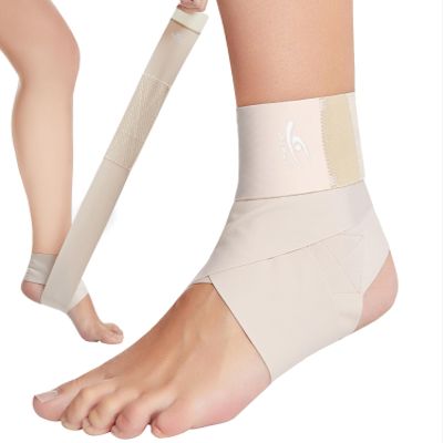 HiRui Ultrathin High-Elastic Ankle Wraps Ankle Brace for Men Women Kids, Adjustable Ankle Straps for Running, Football, Basketball, Sprains, Arthritis, Plantar Fasciitis (Beige, Large (Pack of 2))