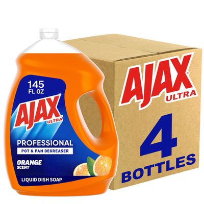 Ajax Ultra Professional Antibacterial Pot & Pan Dish Soap, Orange Scent, 145 fl. oz. (1.13 gal.), 4/Pack (61034313CT)