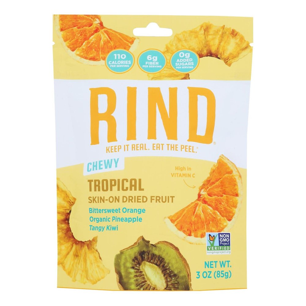 Rind Tropical Blend Chewy Dried Fruit, No Added Sugar, Non GMO, 3 Ounces (Pack Of 12)