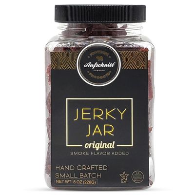 Aufschnitt Meats Beef Jerky Jar - Grass Fed Beef - Kosher and Keto Friendly - Gift Idea 8 oz Jar, Original