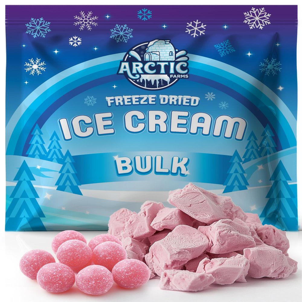 Arctic Farms Freeze Dried Ice Cream Bits Bulk - Does Not Melt (Bubble Gum) (1lb)