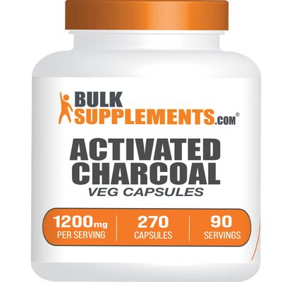 BulkSupplements.com Activated Charcoal Capsules - Coconut Charcoal, Activated Charcoal for Kidney Support, Activated Charcoal Pills - Vegan, 3 Capsules per Serving (1200mg), 270 Veg Capsules