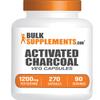 BulkSupplements.com Activated Charcoal Capsules - Coconut Charcoal, Activated Charcoal for Kidney Support, Activated Charcoal Pills - Vegan, 3 Capsules per Serving (1200mg), 270 Veg Capsules view 1