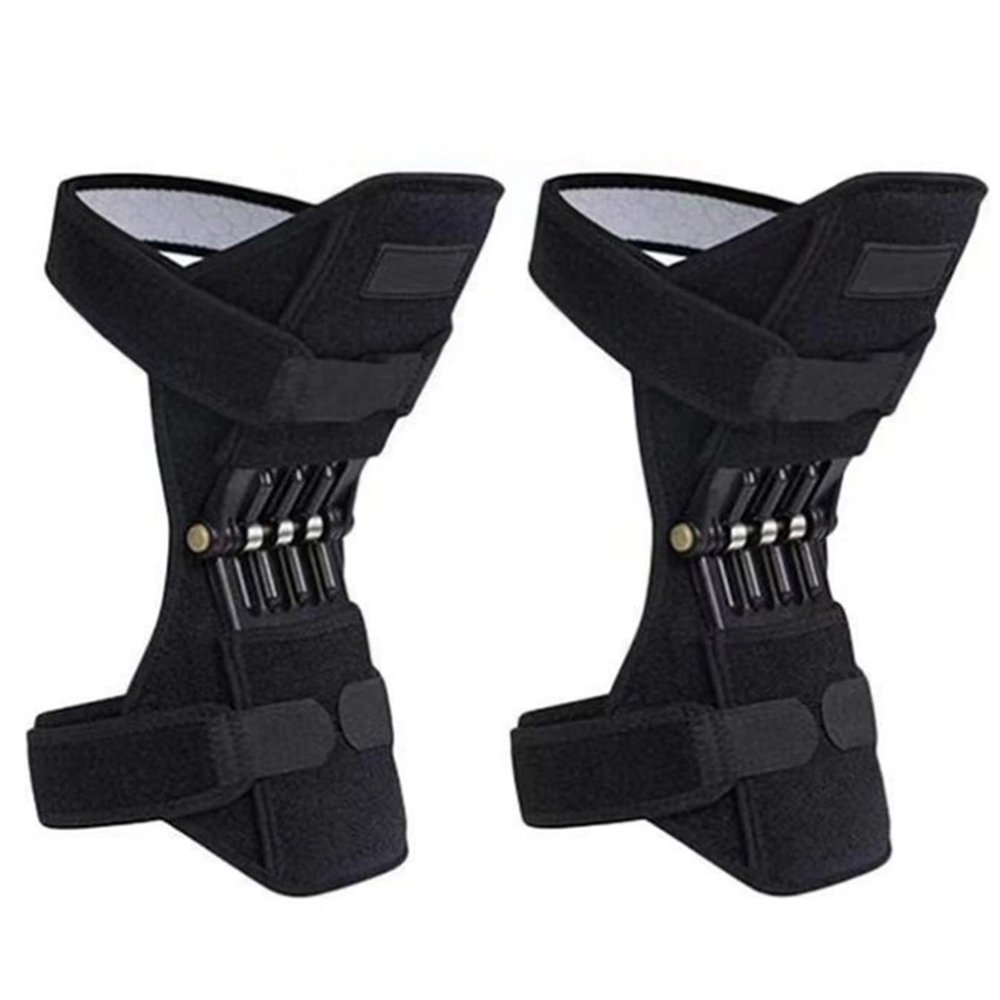 1 Pair Knee Booster Brace with Rebound Springs, Power Lift Patella Support Wrap, Joint Stabilizer Pad, Knee Protection Booster for Weak Legs, Pain Relief