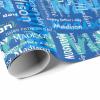 InterestPrint Custom Happy Father's Day Gift Wrapping Paper Personalized Blue #1 Dad Wrapping Paper Roll Customized Best Dad Wrap Paper Daddy Wrapping Paper for Men 58x23 3 Roll view 3
