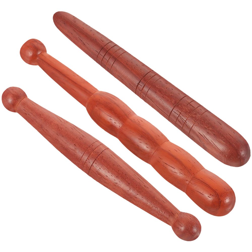 Healvian Wooden Massage Stick 5.85 Inch Round Bead Acupressure Tool for Foot Reflexology Body Relaxation and Meridian Therapy