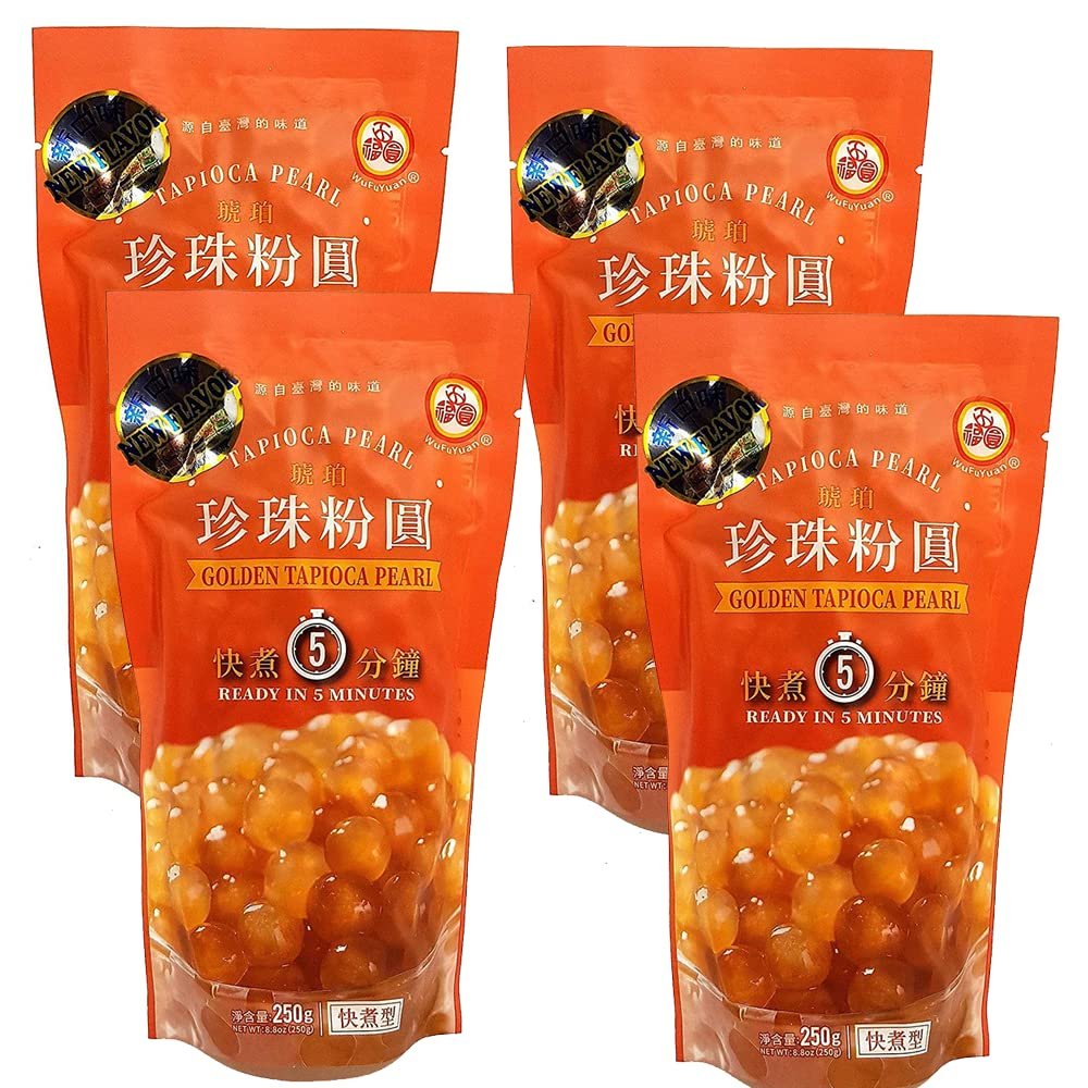Tapioca Pearl -Golden New Flavor 8.8 Oz pack of 4