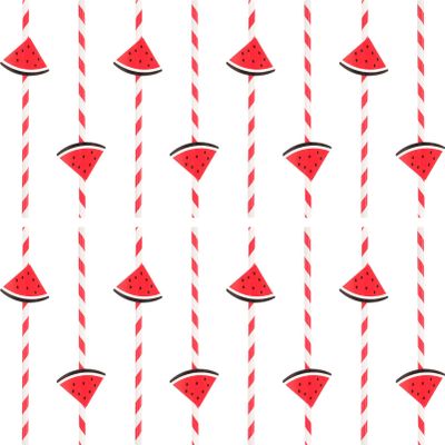 Toddmomy Hawaiian Style 30 Pack Watermelon Straws Bendable Straws for Summer Parties