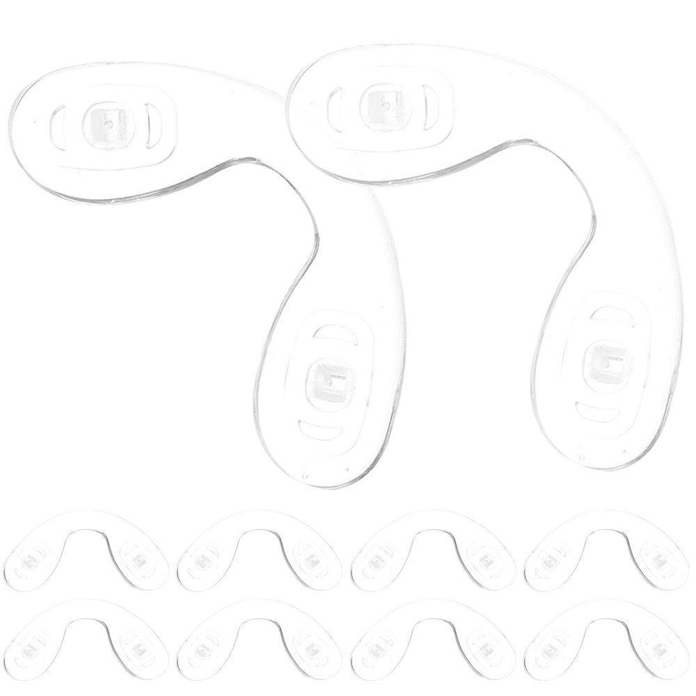 Lurrose 10pcs Soft Silicone Nose Pads for Glasses Anti-Slip Eyeglass Cushions Comfortable Replacement for Sunglasses Eyewear Durable and Flexible Design