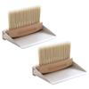 2 Sets Mini Broom Dustpan,Whisk Broom and Dustpan Set Wood Keyboard Brush for Cat Litter, Kitchen,Table,Cars(White Shovel Nylon) view 1