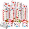 Boao 200 Set 5 oz Ice Cream Cups with Spoons Disposable Paper Sundae Dessert Bowls Summer Party Supplies (Bright Style) view 1