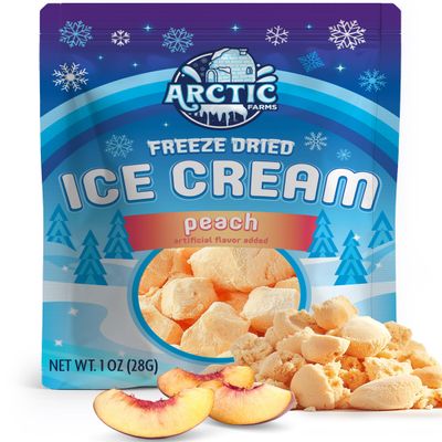 Arctic Farms Freeze Dried Ice Cream that Does Not Melt (Peach, 1 Ounce)