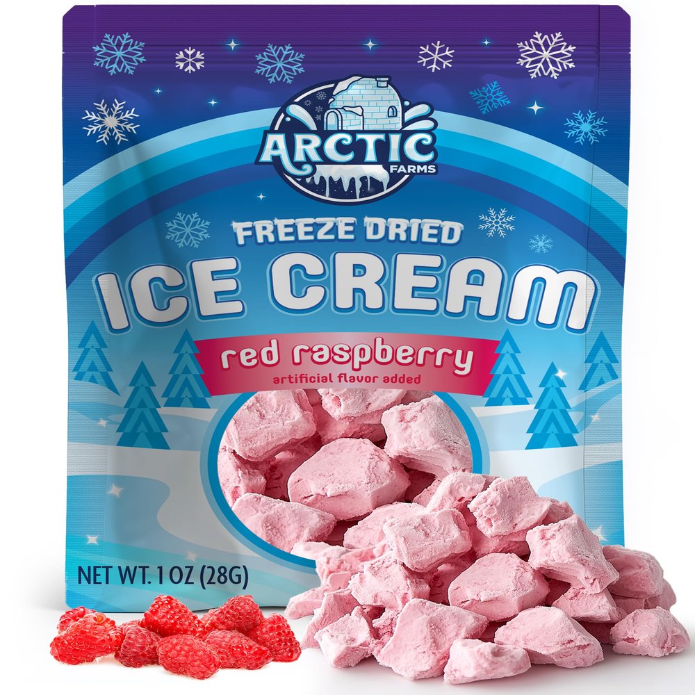 Arctic Farms Freeze Dried Ice Cream that Does Not Melt (Red Raspberry)