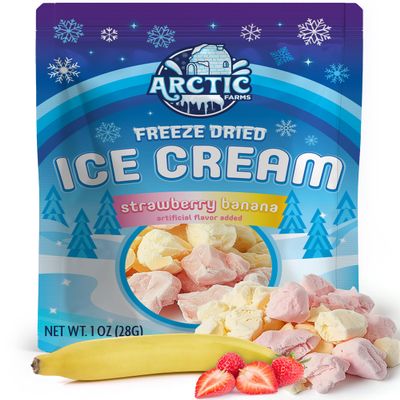 Arctic Farms Freeze Dried Ice Cream that Does Not Melt (Strawberry Banana)