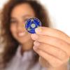4 Year Sobriety Coin | Blue Crystallized AA Chip Medallion Recovery Anniversary Token with Serenity Prayer view 2