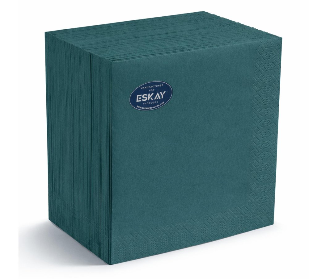 Oean Teal Dinner Napkins, 3-Ply, 125 Count Premium Disposable Paper Napkins for Parties, Weddings, Restaurants, Bars & Events, European Made