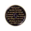 10 Year Sobriety Coin | Blue Crystallized AA Chip Medallion Recovery Anniversary Token with Serenity Prayer view 4