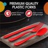 Party Solids Red Plastic Forks 200 Pieces Red Forks Disposable Utensils Heavy Duty Plastic Cutlery Set Disposable Cutlery Sets Flatware Sets Silverware Set Party Supplies & Party Tableware view 4