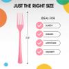 Party Solids Pink Plastic Forks 200 Pieces Pink Forks Disposable Utensils Heavy Duty Plastic Cutlery Set Disposable Cutlery Sets Flatware Sets Silverware Set Party Supplies & Party Tableware view 2