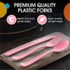 Party Solids Pink Plastic Forks 200 Pieces Pink Forks Disposable Utensils Heavy Duty Plastic Cutlery Set Disposable Cutlery Sets Flatware Sets Silverware Set Party Supplies & Party Tableware view 4