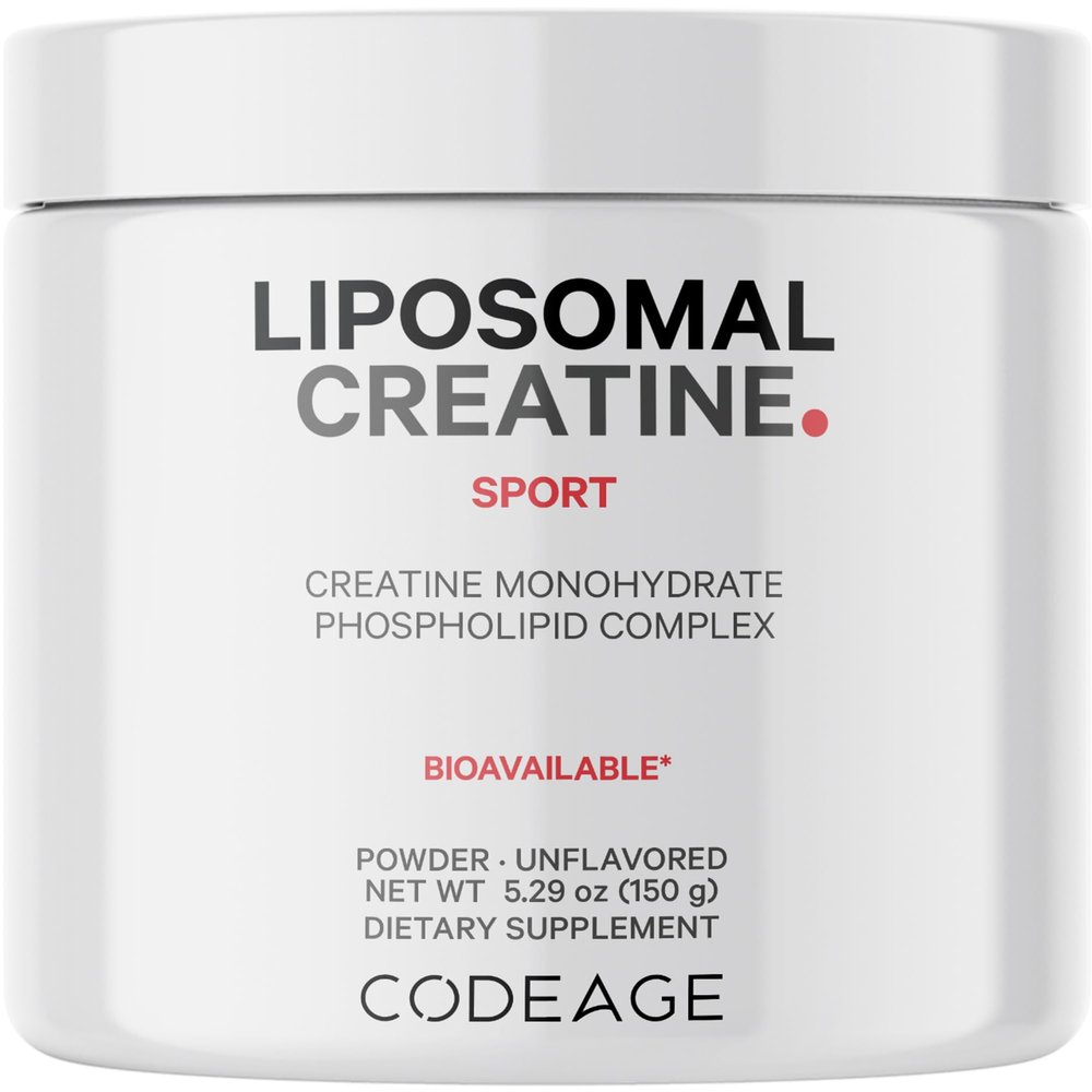 Codeage Liposomal Creatine Powder Supplement, Pure Creatine Monohydrate 5000mg, Pre Workout & Post Workouts - Unflavored Creatine, Micronized Creatine Powder - Creatinine for Sports - 30 Servings