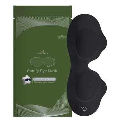 acousdea No Strap Sleeping Eye Mask For Men and Women, 100% Block-out Lights, Comfortable and Soft, Side-sleeper kindly, Best for Traveling, Zero Pressure Eye Mask for Sleeping (Medium)