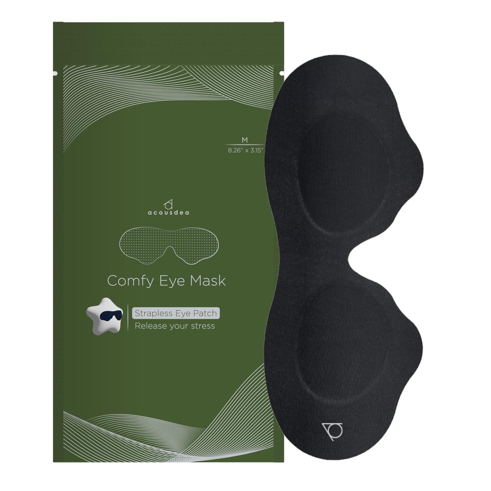 acousdea No Strap Sleeping Eye Mask For Men and Women, 100% Block-out Lights, Comfortable and Soft, Side-sleeper kindly, Best for Traveling, Zero Pressure Eye Mask for Sleeping (Medium)