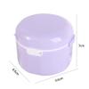 Denture Bath Box Retainer Cleaning Box Hollow Cleaning Box Teeth Braces Double Layer Denture Box for Traveling(Navy Blue) view 2