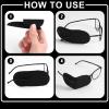 12pcs Glasses Eye Patch, Large Size Eye Patches Reusable Non-Woven Eye Patches for Adults Kids Lazy Eye Amblyopia Strabismus (Black) view 4