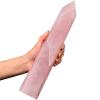 AMOYSTONE Large Healing Crystal Obelisk Tower Rose Quartz Point Wand Crystal Decor Reiki Gifts for Bignners 4-4.4 LBS view 2