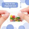 56 Pcs AM PM Pill Pouches Bags Travel Pill Bags Zippered Medicine Organizer Day and Night Pill Bag Reusable Plastic Pill Baggies with Slide Lock Monthly Pill Organizer 2 Times a Day (Clear, Blue) view 3