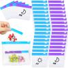 56 Pcs AM PM Pill Pouches Bags Travel Pill Bags Zippered Medicine Organizer Day and Night Pill Bag Reusable Plastic Pill Baggies with Slide Lock Monthly Pill Organizer 2 Times a Day (Blue, Purple) view 1