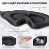 BeHoomi Sleep Mask, 2 Packs Premium Eye Mask for Sleeping, Total Blackout, Superior Soft Comfort, Upgraded 3D Ergonomic Designed Sleeping Mask for Home, Office, Travel, Meditation, Black & Purple view 4