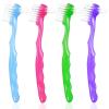 Geodurn 4 Pieces Denture Brush, Small Toothbrush for Dentures, Multi-Layered Bristles Ergonomic Rubber Handle for False Teeth Cleaning view 1