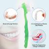 Geodurn 4 Pieces Denture Brush, Small Toothbrush for Dentures, Multi-Layered Bristles Ergonomic Rubber Handle for False Teeth Cleaning view 3