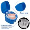 Denture Cleaner Box and Brush Set - 2 Pack Denture Bath Case with Basket + 2 Pack Denture Brushes, Portable Denture Retainer Storage Box, False Teeth Brushes for Oral Care view 4