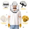 Xuhal Bee Keeping Hats and Gloves Includes Thick Goatskin Leather Bee Gloves with Ventilated Sleeves and Bee Keeper Fencing Veil Mosquito Hats Sun Hat with Hidden Net Mesh Mask view 3