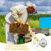 Xuhal Bee Keeping Hats and Gloves Includes Thick Goatskin Leather Bee Gloves with Ventilated Sleeves and Bee Keeper Fencing Veil Mosquito Hats Sun Hat with Hidden Net Mesh Mask view 4