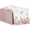 100 Pcs Butterfly Napkins Pink Butterfly Party Paper Guest Towels Disposable Colorful Garden Spring Summer Flower and Butterflies Hand Towels for Wedding Birthday Party Supplies (6.5 x 6.5 Inch) view 1