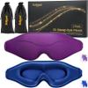 BeHoomi Sleep Mask, 2 Packs Premium Eye Mask for Sleeping, Total Blackout, Superior Soft Comfort, Upgraded 3D Ergonomic Designed Sleeping Mask for Home, Office, Travel, Meditation, Yoga, Blue & Purple view 1