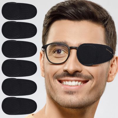 12pcs Glasses Eye Patches, Medium Glasses Eye Patch Reusable Eye Patches Over Glasses to Improve Amblyopia Strabismus Multifunctional Eye Patches for Lazy Eye for Kids Adults (Black)