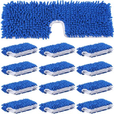 Chengu 12 Pieces Microfiber Flip Mop Refills Replacement Heads Double Sided Cleaning Pads Machine Washable Mop for Dry and Wet Kitchen Home Use
