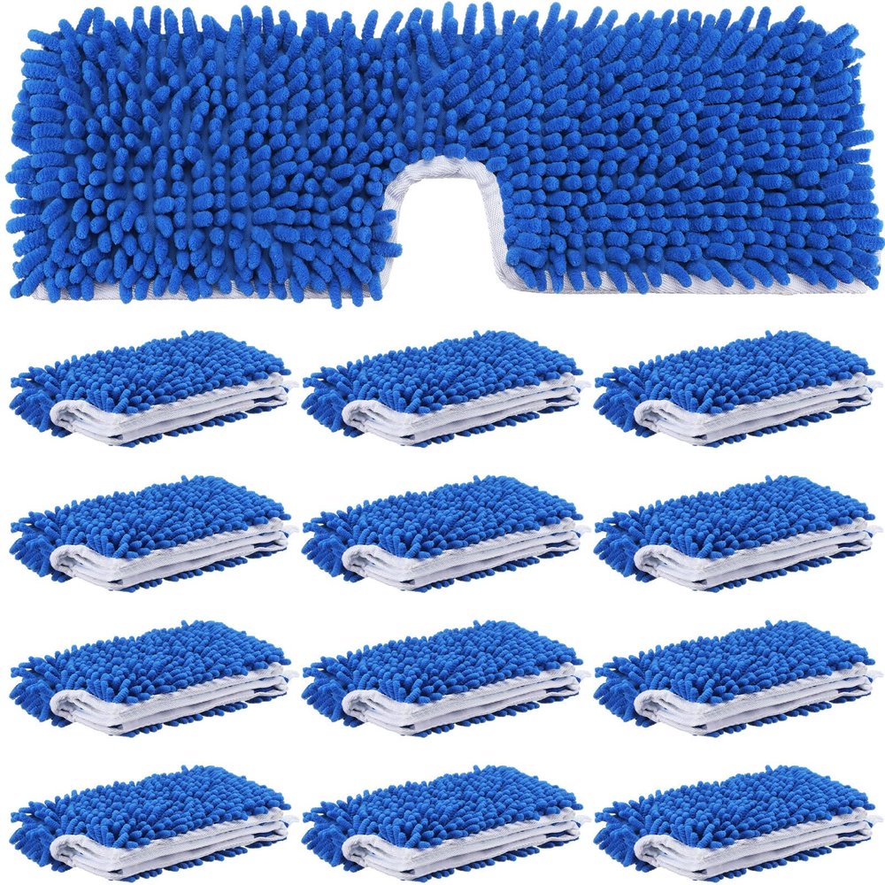 Chengu 12 Pieces Microfiber Flip Mop Refills Replacement Heads Double Sided Cleaning Pads Machine Washable Mop for Dry and Wet Kitchen Home Use