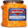 Oriental Chili Bits Rice Crackers by Its Delish, 26 OZ Jumbo Container | Crunchy and Spicy Asian Crescent Cracker Snack Bites - Awesome for Snacks and Salad Topping | Vegan & Kosher view 1